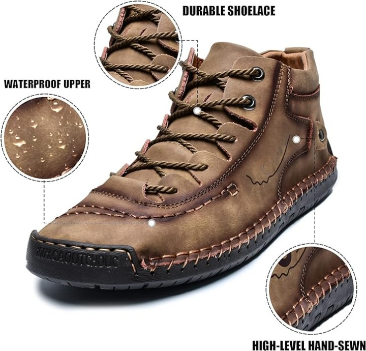 Durable Orthopedic Shoes for Men Brown color
